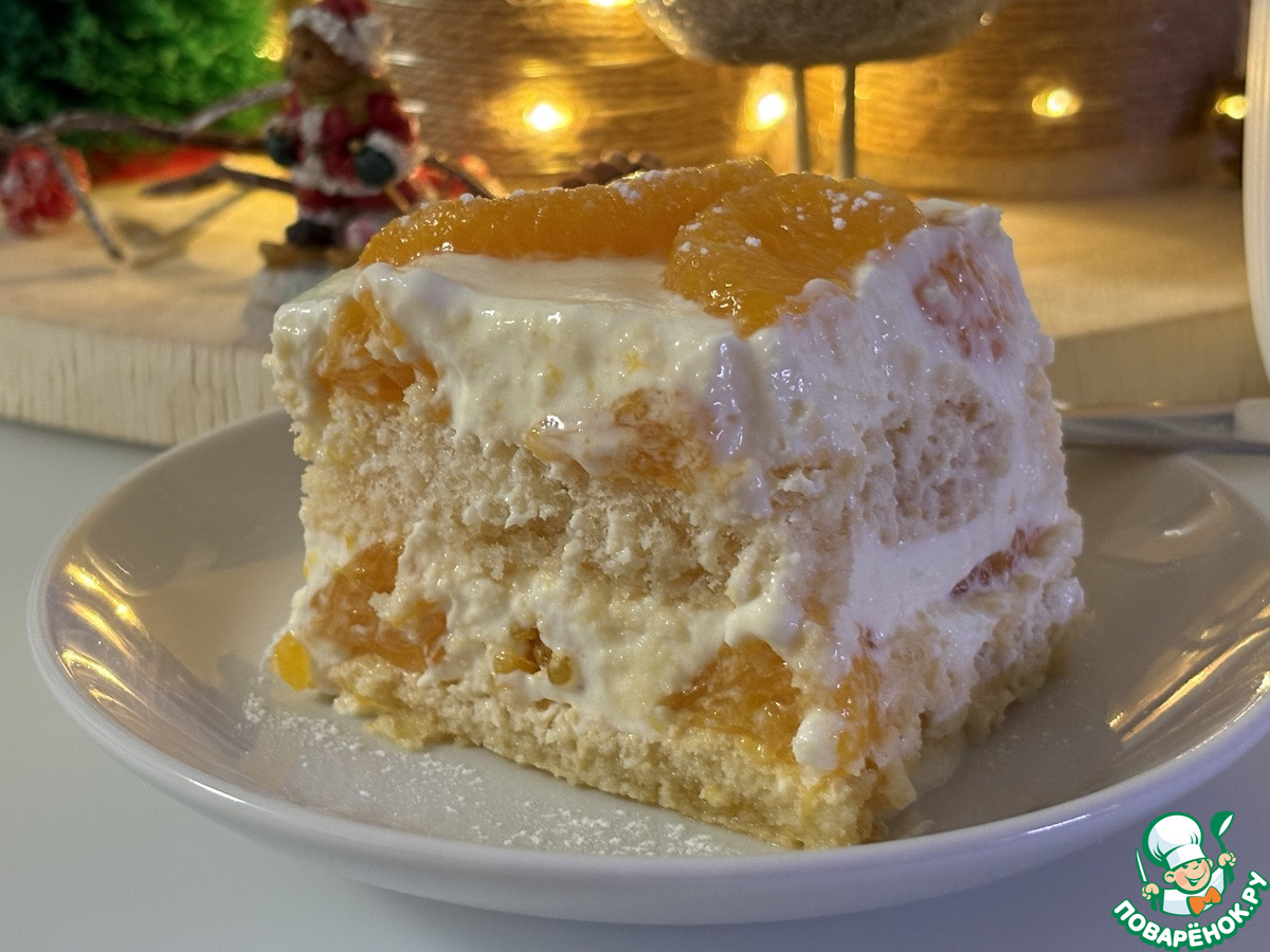 Творожный десерт с мандаринами 