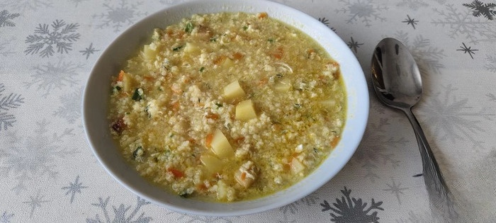 Кулеш с копчёным салом