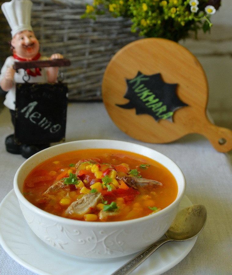 Айнтопф с уткой, перцем и кукурузой