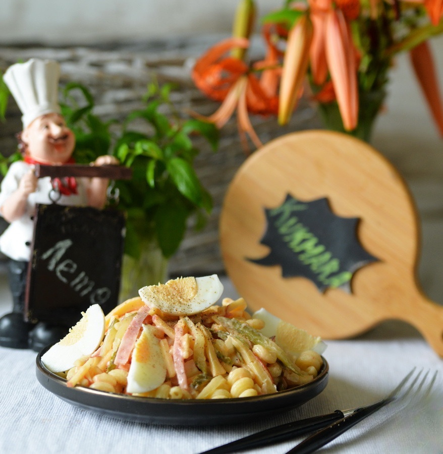Швейцарский салат с макаронами